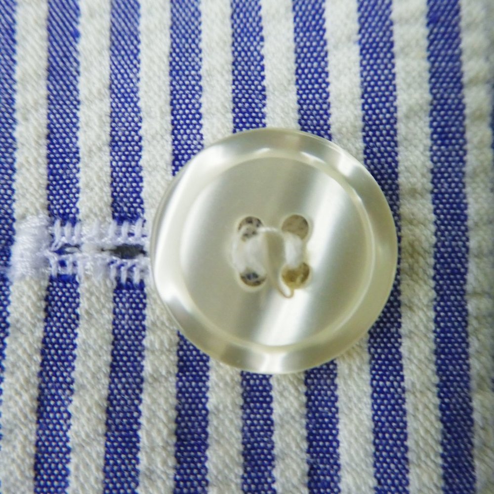 Vintage Brooks Brother Seersucker Blue Ivory Stripe Cotton Blazer Lined USA 8 - Picture 2 of 9
